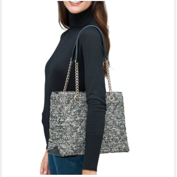 Kate Spade Natalia Chain Tweed Tote Shoulder Bag - Picture 12 of 12